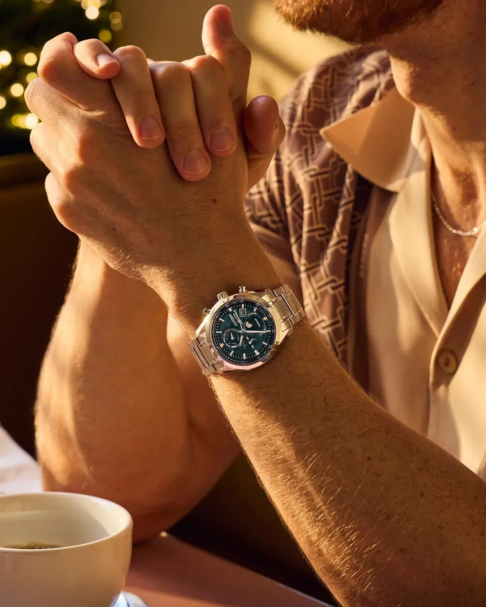 Tsuki-yomi A-T Green Dial Super Titanium Bracelet BY1010-57X | CITIZEN